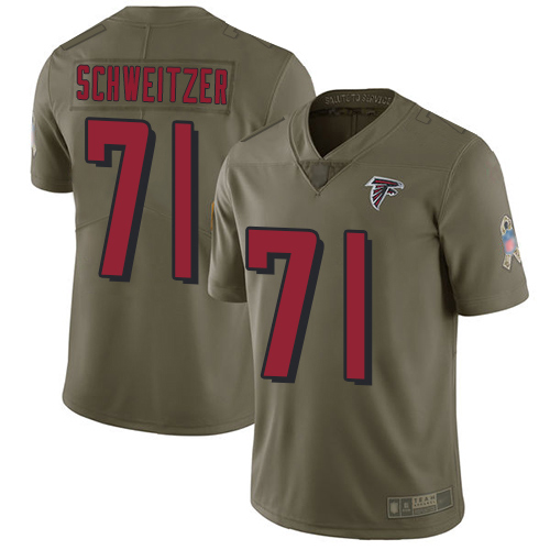 Atlanta Falcons Limited Olive Men Wes Schweitzer Jersey NFL Football #71 2017 Salute to Service